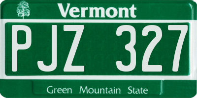 VT license plate PJZ327