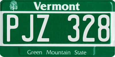VT license plate PJZ328