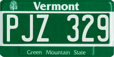 VT license plate PJZ329