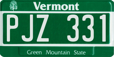VT license plate PJZ331