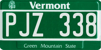 VT license plate PJZ338