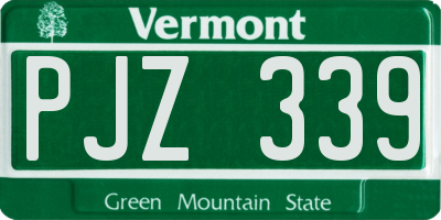 VT license plate PJZ339