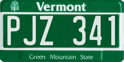 VT license plate PJZ341