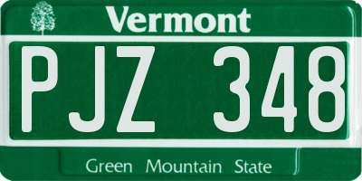 VT license plate PJZ348