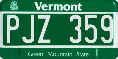 VT license plate PJZ359