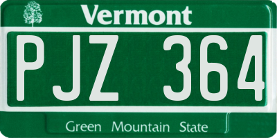 VT license plate PJZ364