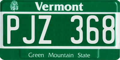 VT license plate PJZ368