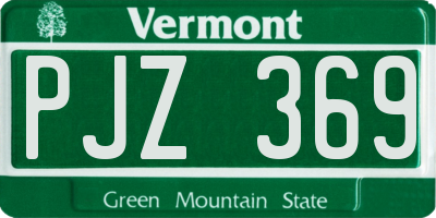 VT license plate PJZ369