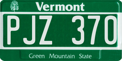 VT license plate PJZ370