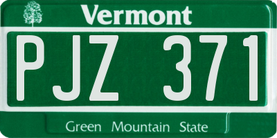 VT license plate PJZ371