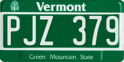 VT license plate PJZ379