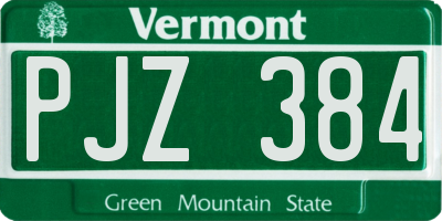 VT license plate PJZ384