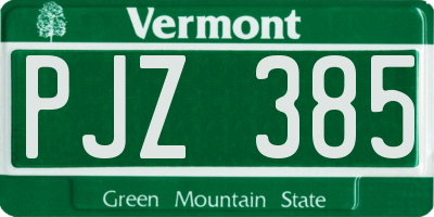 VT license plate PJZ385