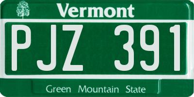 VT license plate PJZ391