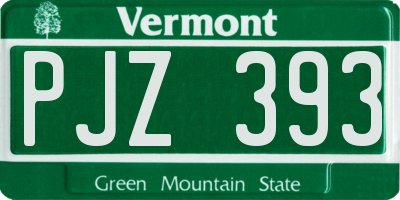 VT license plate PJZ393