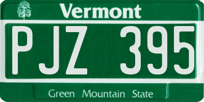VT license plate PJZ395