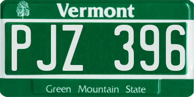 VT license plate PJZ396