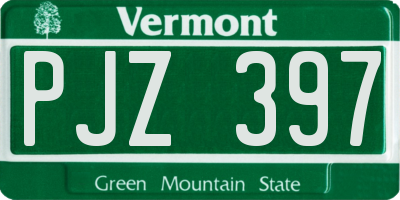 VT license plate PJZ397