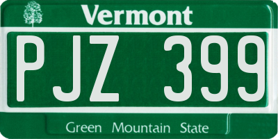 VT license plate PJZ399