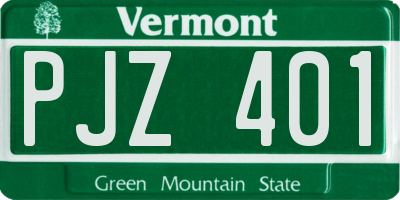 VT license plate PJZ401