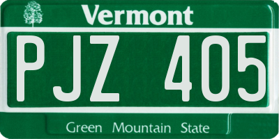 VT license plate PJZ405