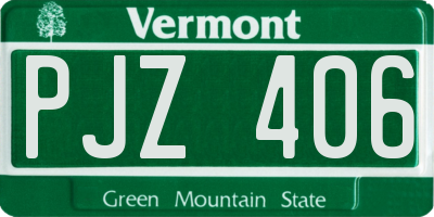 VT license plate PJZ406