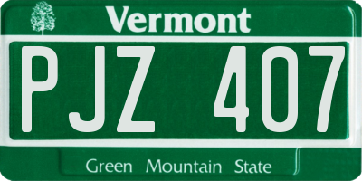 VT license plate PJZ407