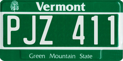 VT license plate PJZ411