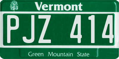 VT license plate PJZ414