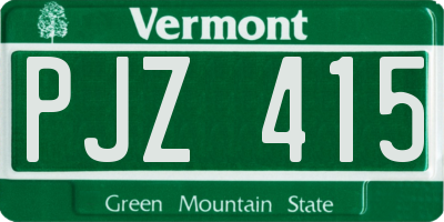 VT license plate PJZ415