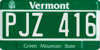 VT license plate PJZ416