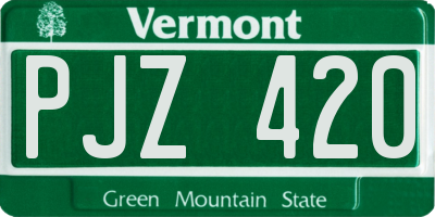 VT license plate PJZ420