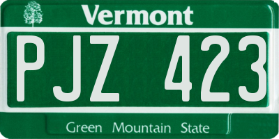 VT license plate PJZ423