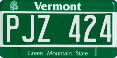VT license plate PJZ424