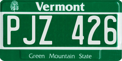 VT license plate PJZ426