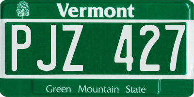 VT license plate PJZ427