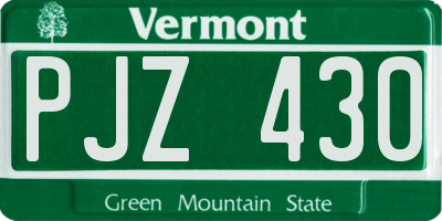 VT license plate PJZ430