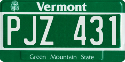 VT license plate PJZ431