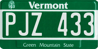 VT license plate PJZ433