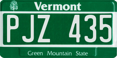 VT license plate PJZ435