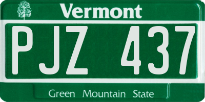 VT license plate PJZ437