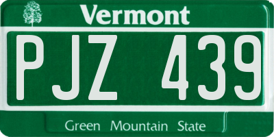 VT license plate PJZ439
