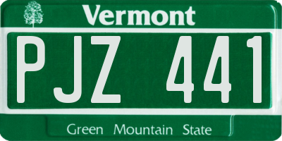 VT license plate PJZ441