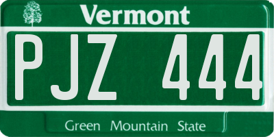 VT license plate PJZ444