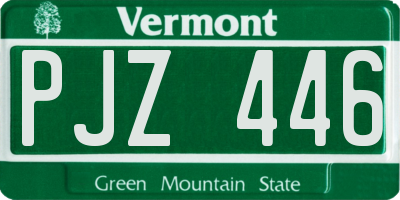 VT license plate PJZ446