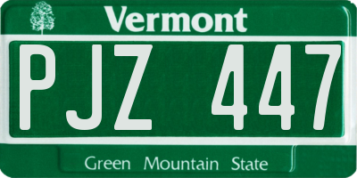VT license plate PJZ447