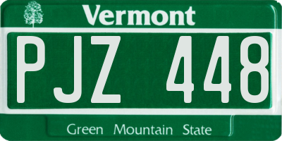 VT license plate PJZ448