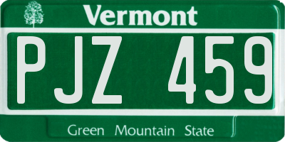 VT license plate PJZ459