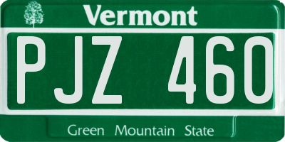 VT license plate PJZ460