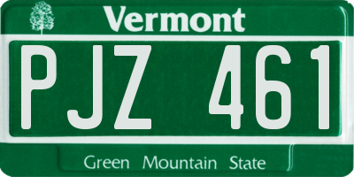 VT license plate PJZ461